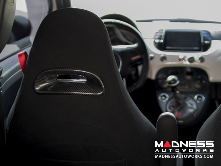 FIAT 500 ABARTH Headrest Inserts Carbon Fiber (4 pc set)